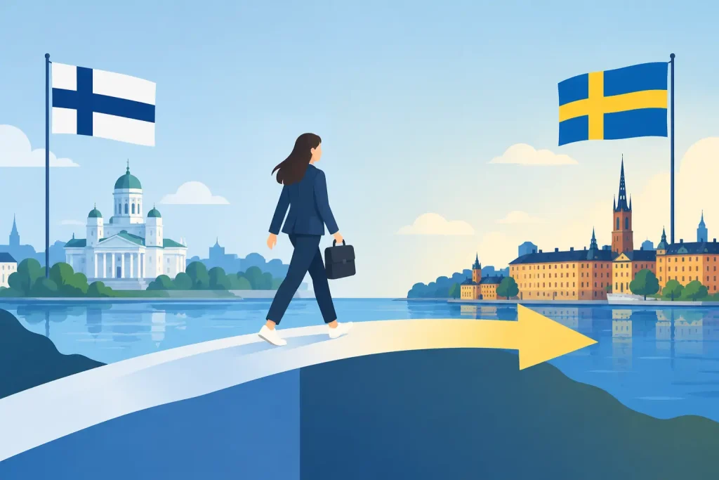 Esimerkki Suomi-Ruotsi-muutosta vaihe vaiheelta