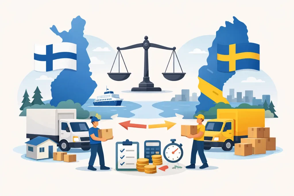 Suomi Ruotsi muuttofirma vertailu - 7 kohtaa
